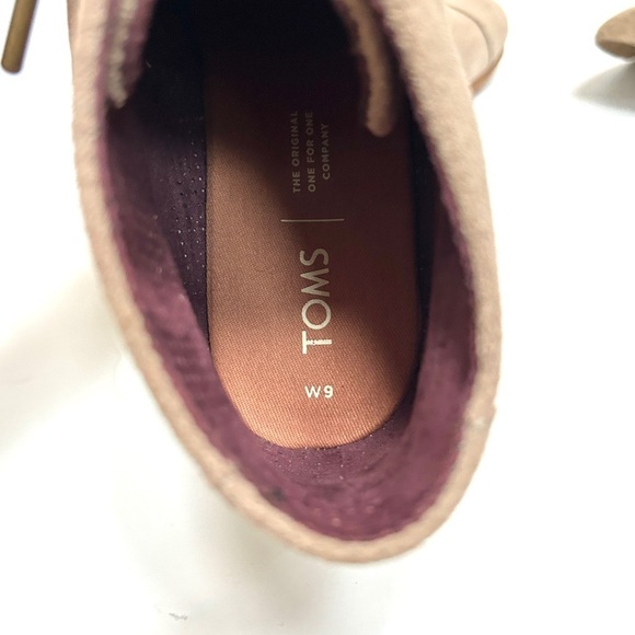 Toms Desert Wedge Lace Up Suede Ankle Boot Tan Brown Heel Shoe, Size 9 - Picture 16 of 16